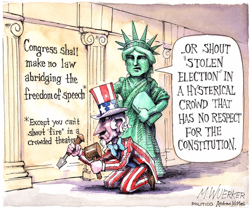 Political Cartoon U.S. Trump capitol riot