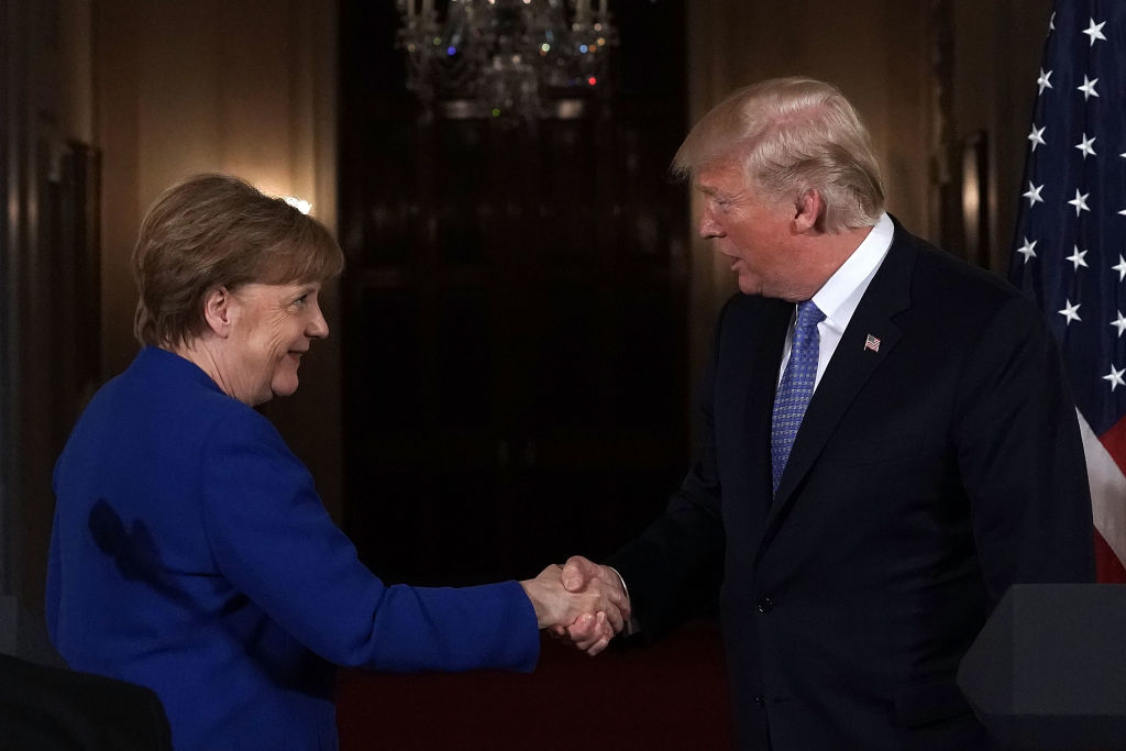 President Trump with German Chancellor Angela Merkel