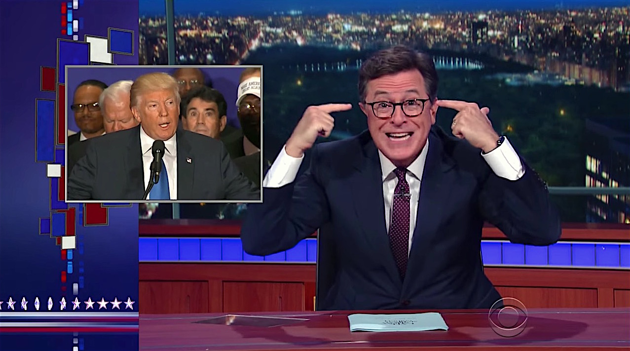 Stephen Colbert loses his mind over Donald Trump birther revisionism
