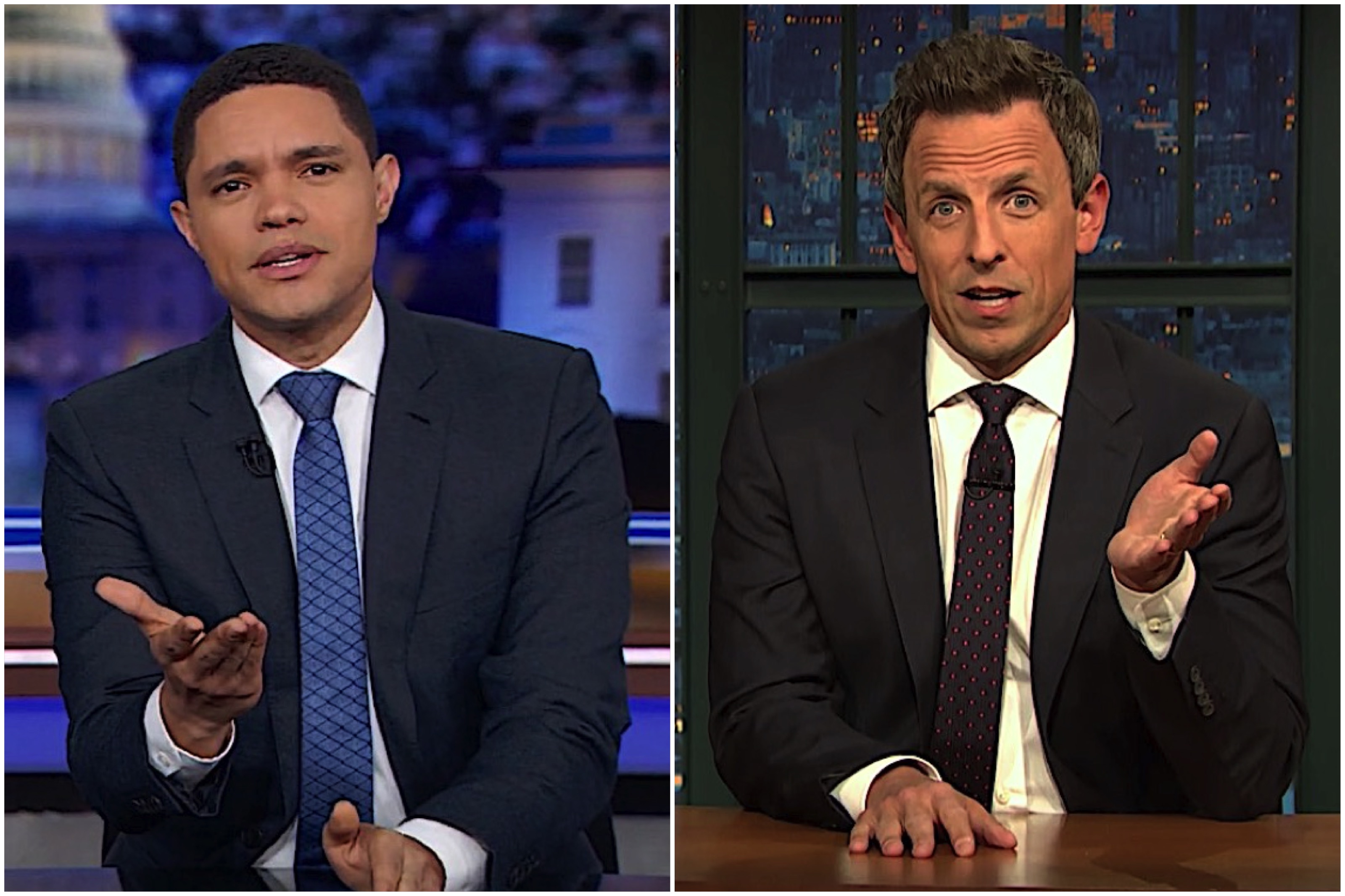 Seth Meyers and Trevor Noah on Bloomberg entering the race