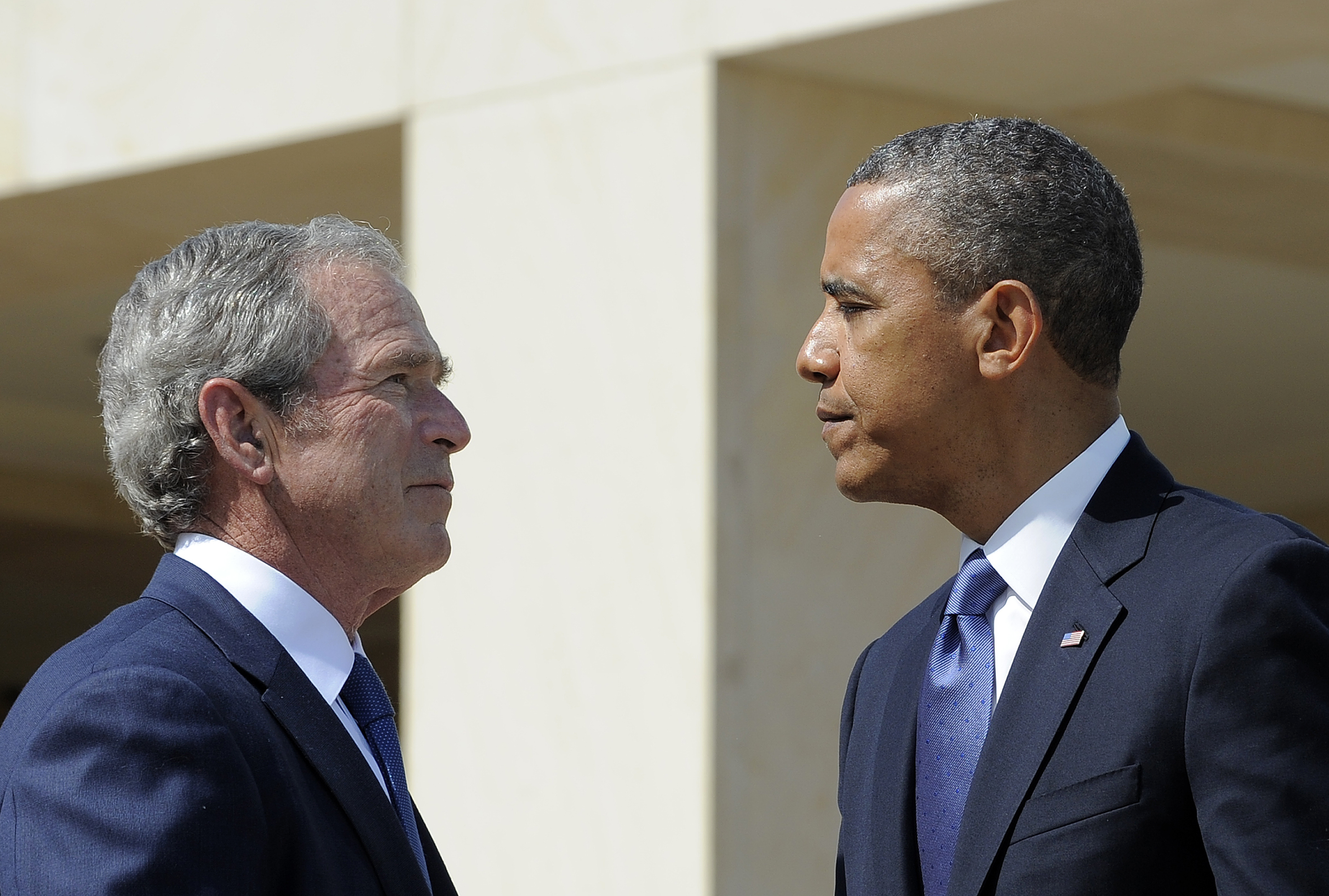 President Barack Obama and former President George W. Bush
