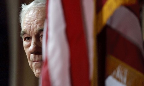 Rep. Ron Paul (R-Texas) waits to announce his presidential exploratory committee Tuesday. This will be the libertarian&#039;s third White House bid.