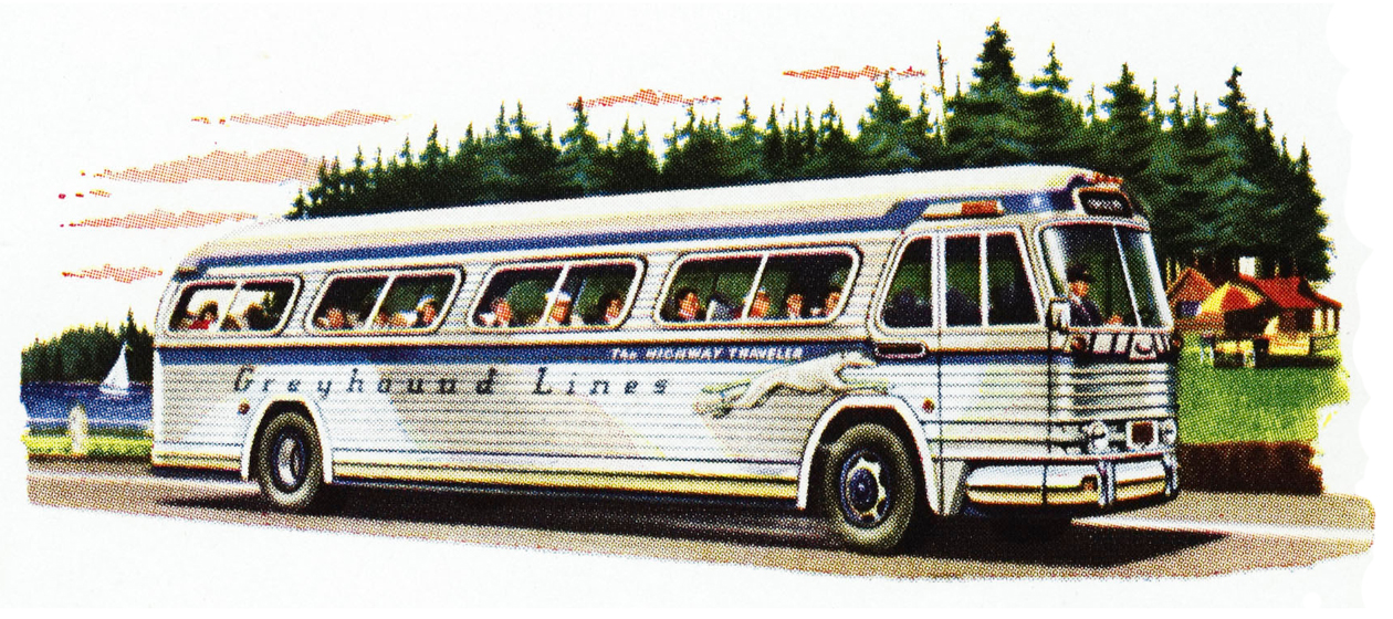 A Greyhound bus.