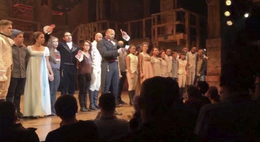 The cast of Hamilton addressing Mike Pence
