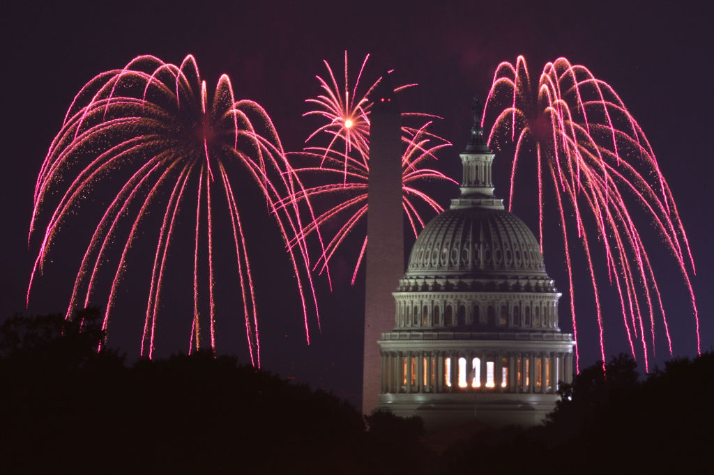 Fireworks over the U.S. Capitol on the Fourth of July