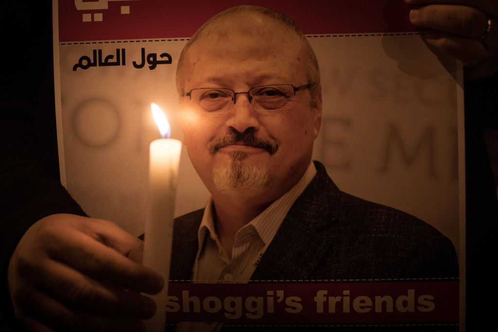 A candlelight vigil for Jamal Khashoggi.