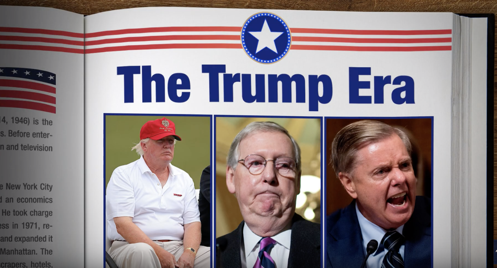 An image showing photos of Donald Trump, Mitch McConnell, and Lindsey Graham.