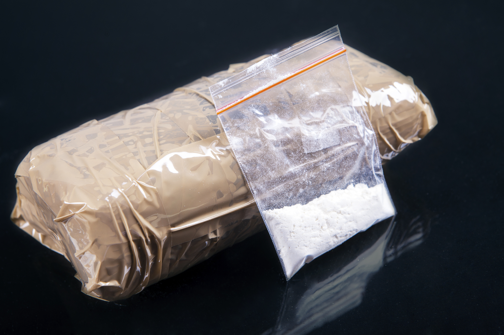 A bag of cocaine powder