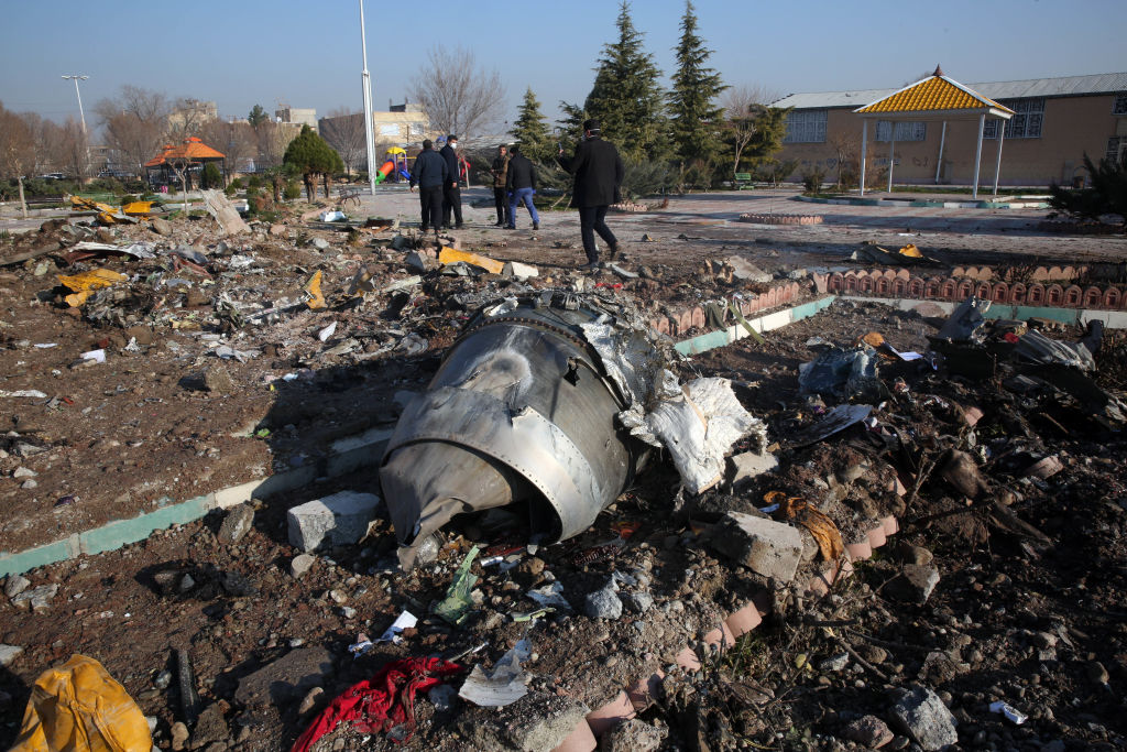 Iran plane crash site.