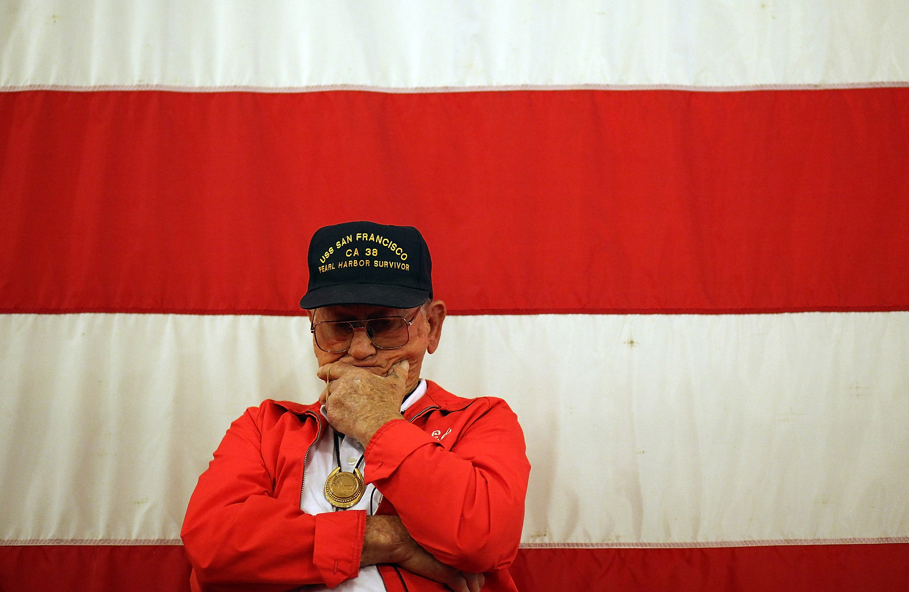 A U.S. Navy veteran attends a Pearl Harbor rememberance service in 2011. 