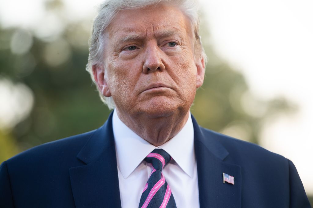 US President Donald Trump speaks to the press as he departs the White House in Washington, DC, on September 22, 2020.