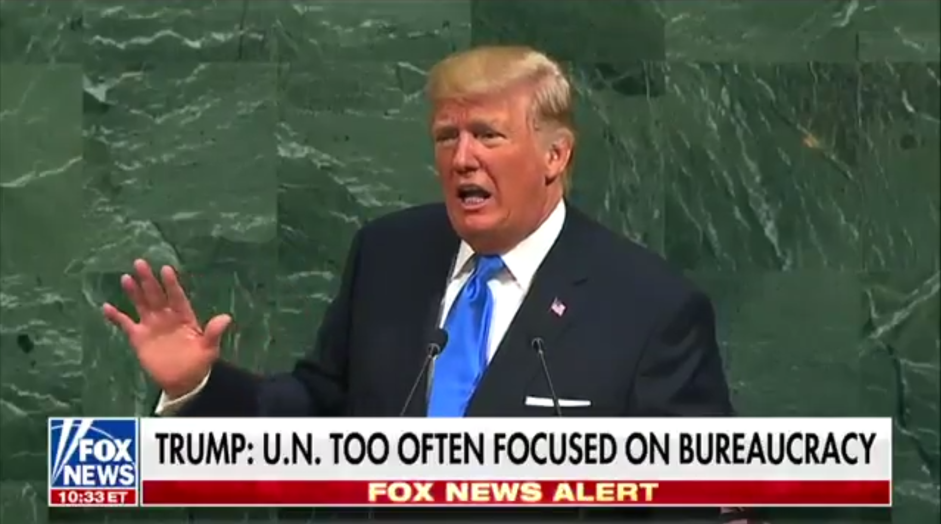 President Trump speaks at the United Nations.