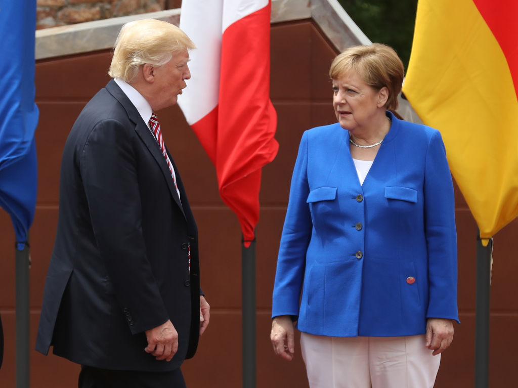 Trump and Germany&#039;s Angela Merkel