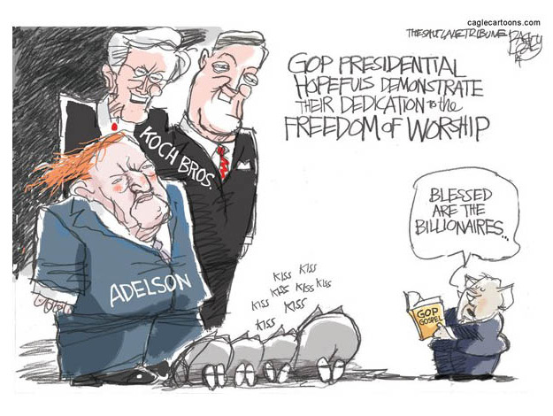 Political cartoon GOP campaign finance