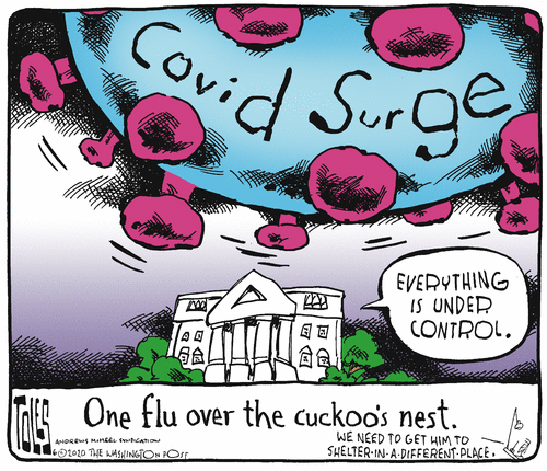 Political Cartoon U.S. Trump White House coronavirus response