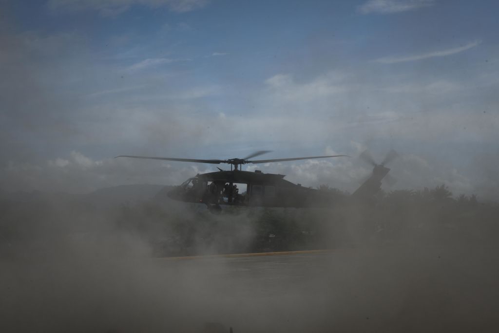 A U.S. military Black Hawk helicopter