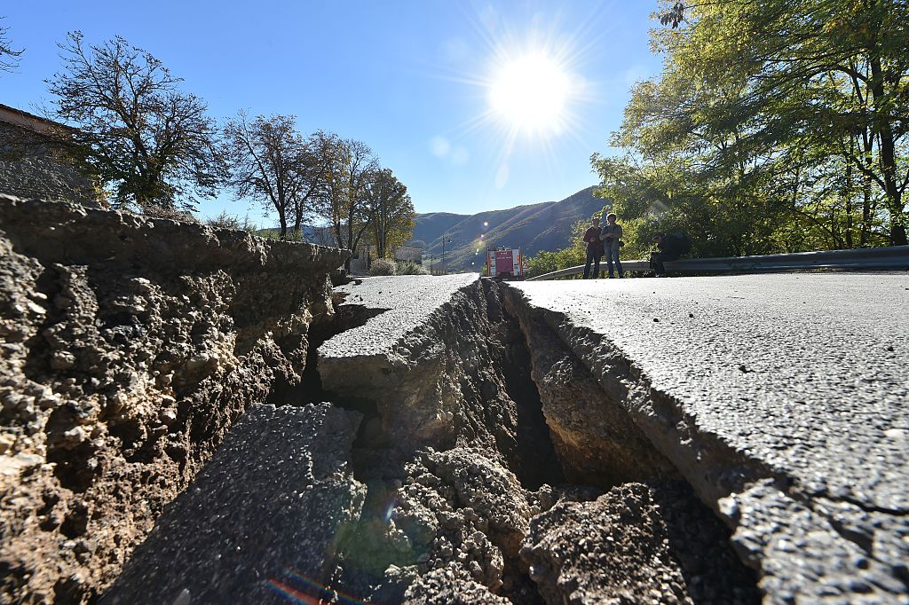 Earthquake damage in Norcia, Italy