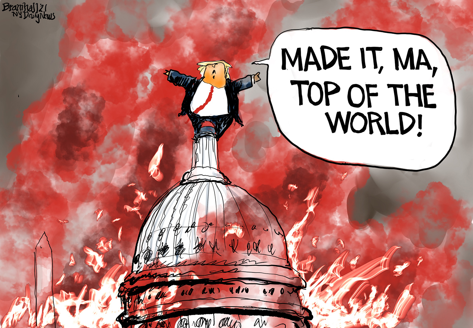 Political Cartoon U.S. Trump Capitol mob violence riot