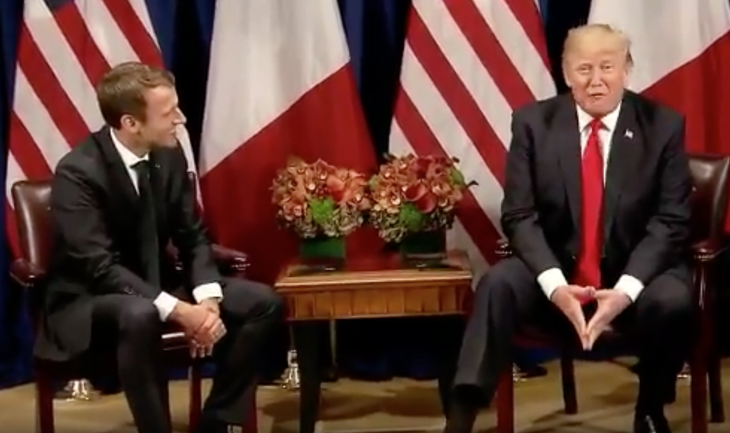 Emmanuel Macron and Donald Trump. 