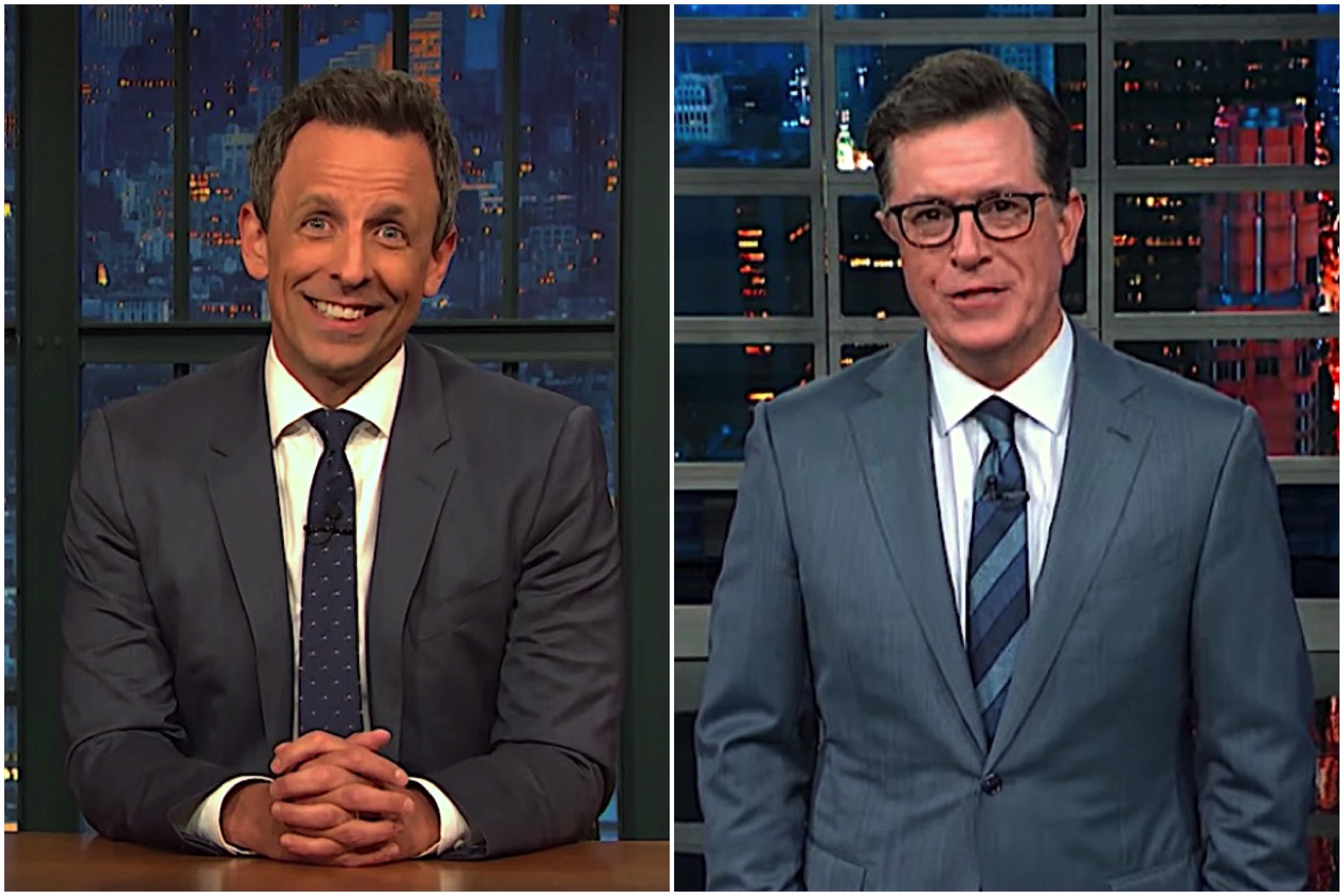 Stephen Colbert and Seth Meyers on Trump&#039;s polling