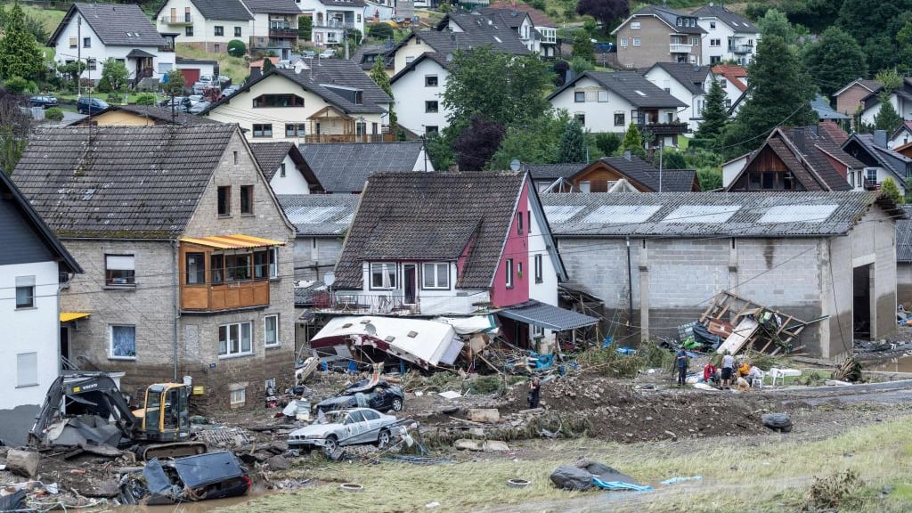 Homes in Schuld, Germany, that were damaged by severe flooding.
