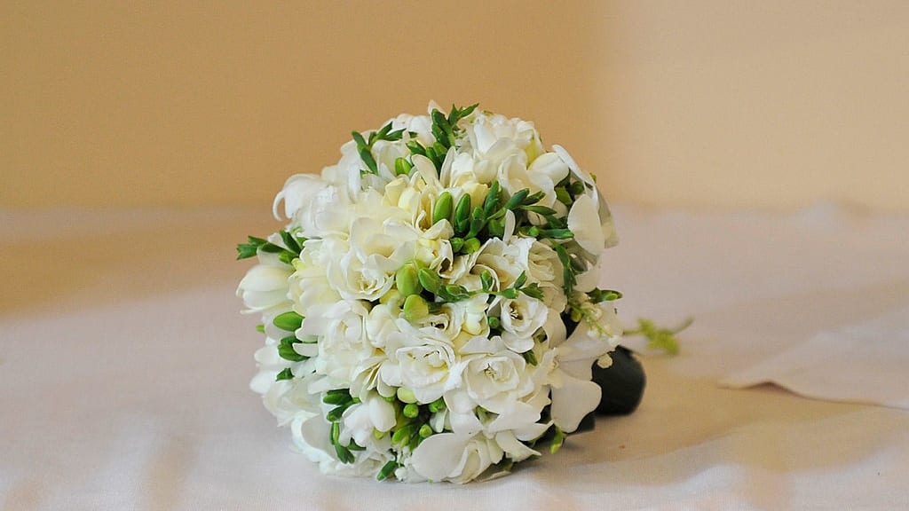 A wedding bouquet.