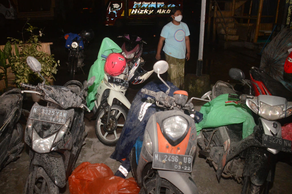 ash blanketing motorcycles
