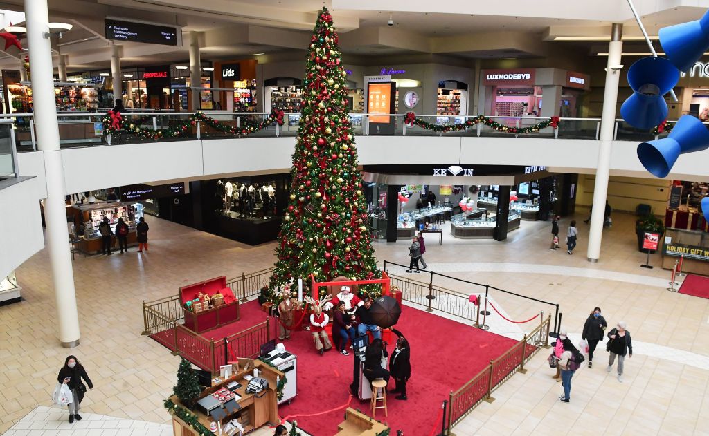 Shopping mall during the holiday season.