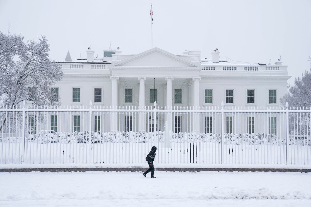 White House in the snow