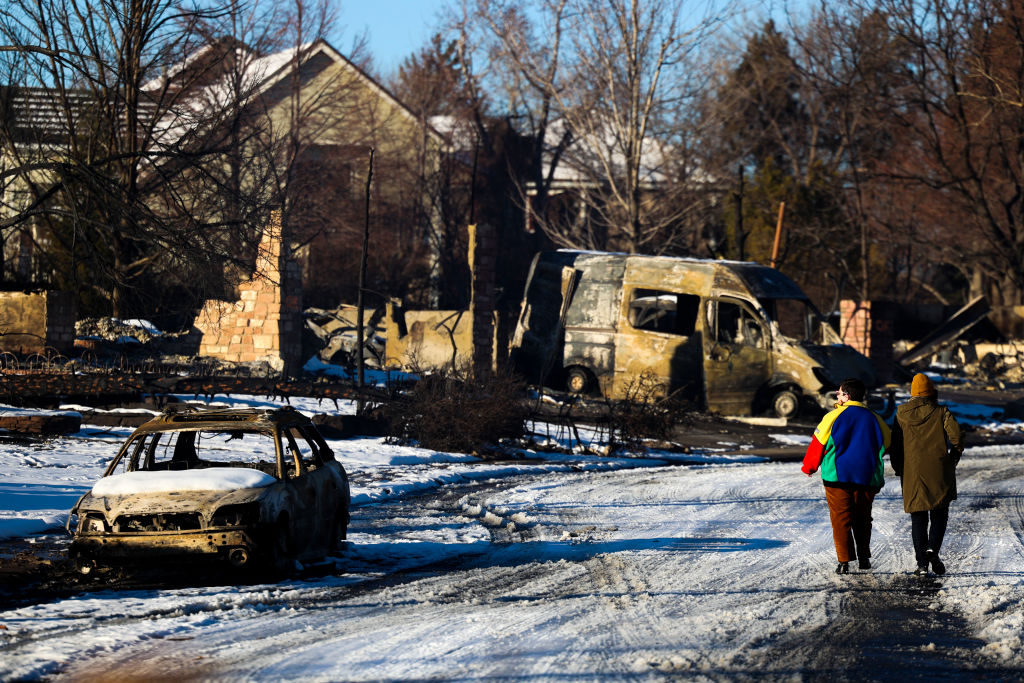 Burned-out neighborhood in Louisville, Colorado