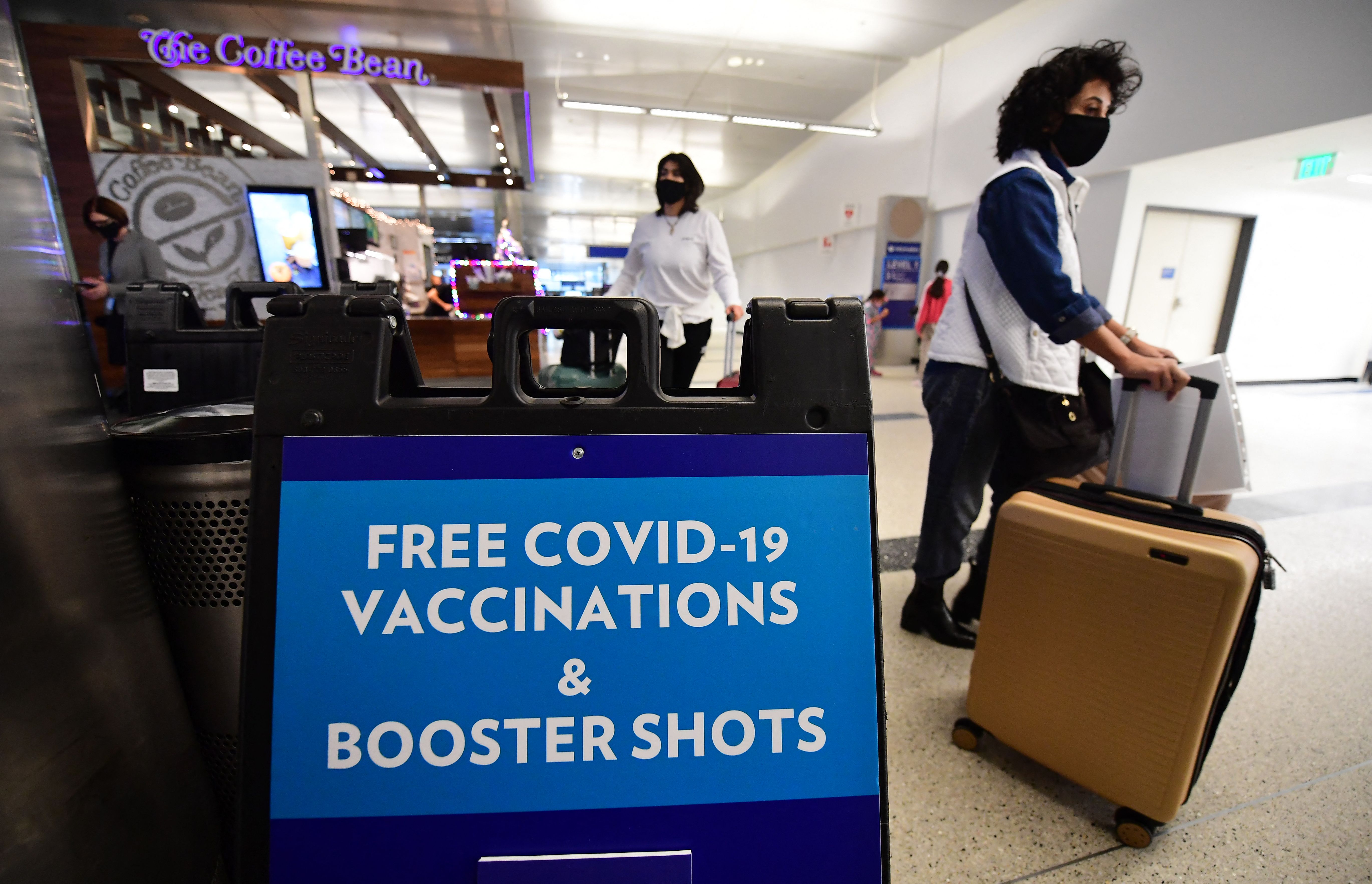 A pop-up vaccine climic at Los Angeles International Airport 