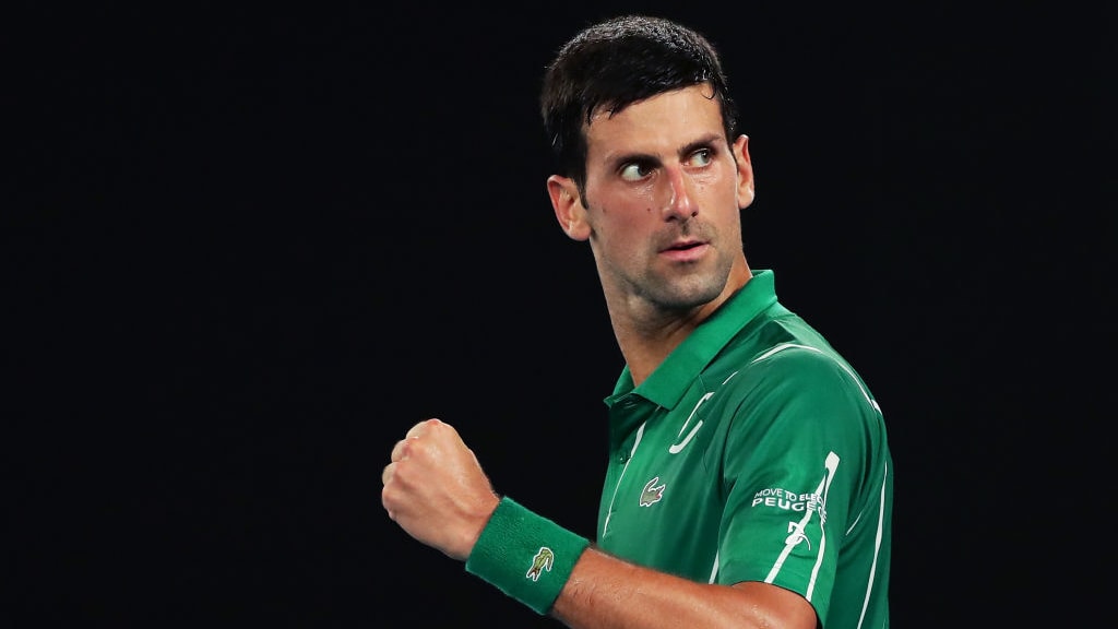 Novak Djokovic at the 2020 Australia Open.