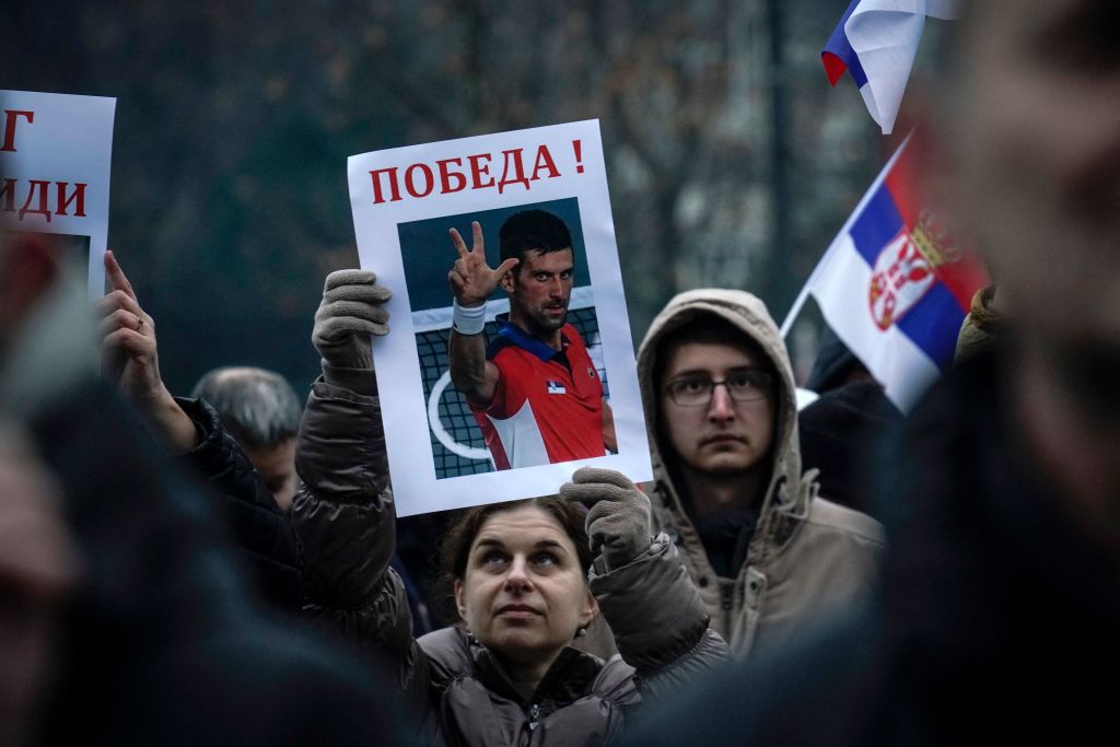 Serbs protest for Novak Djokovic