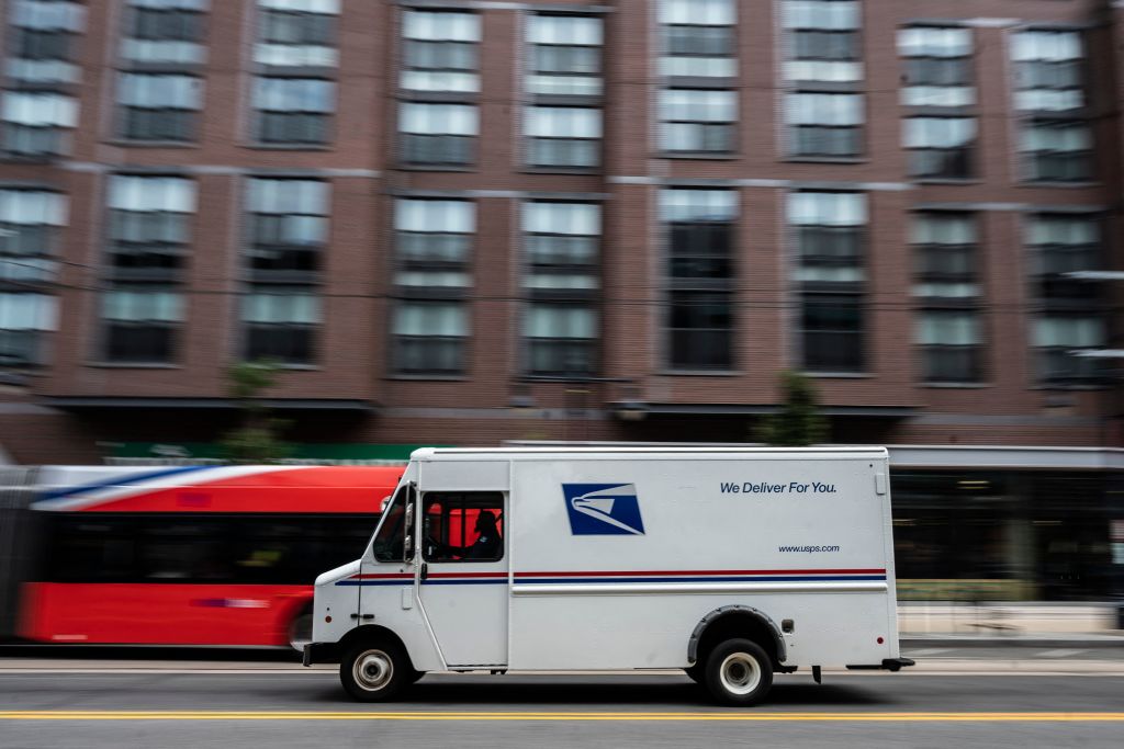 A U.S. Postal Service truck.