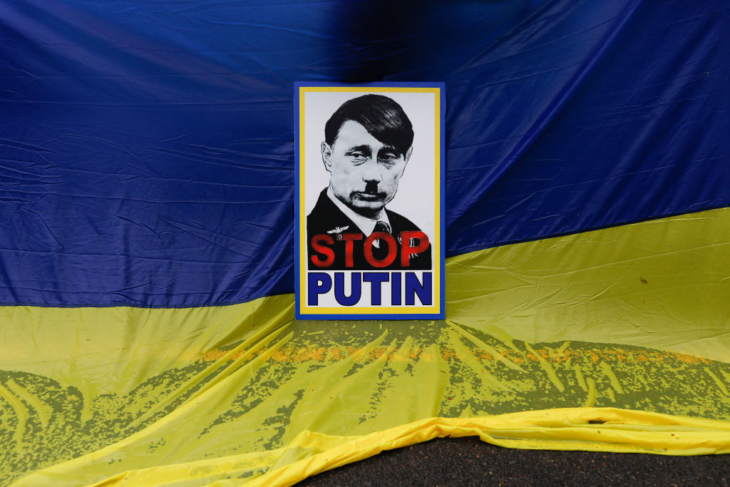 Ukrainian anti-Putin protest sign