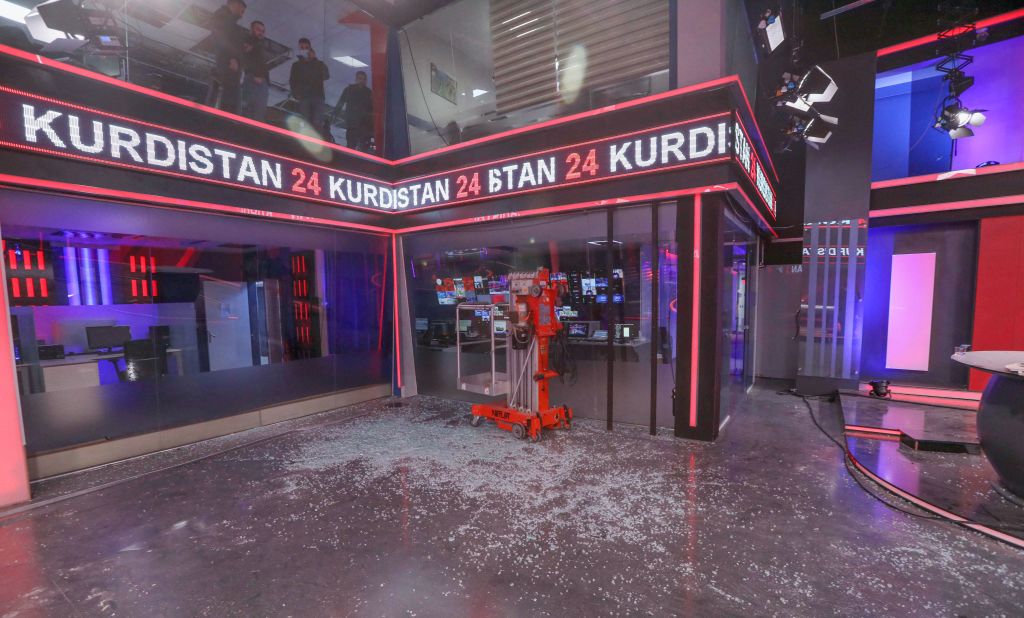 TV studio damaged by Iranian missile attack