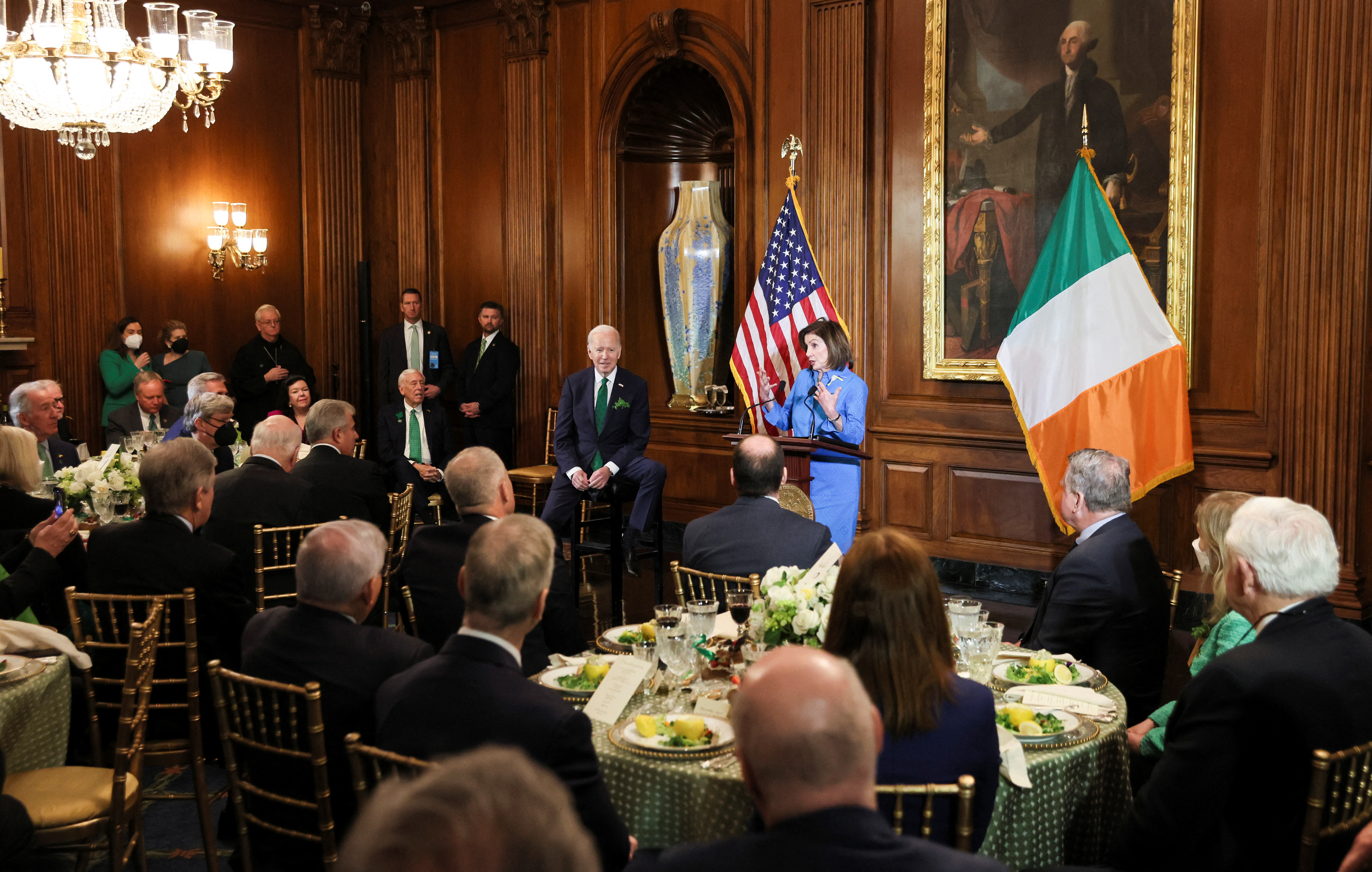 Nancy Pelosi at St. Patrick&#039;s Day luncheon.