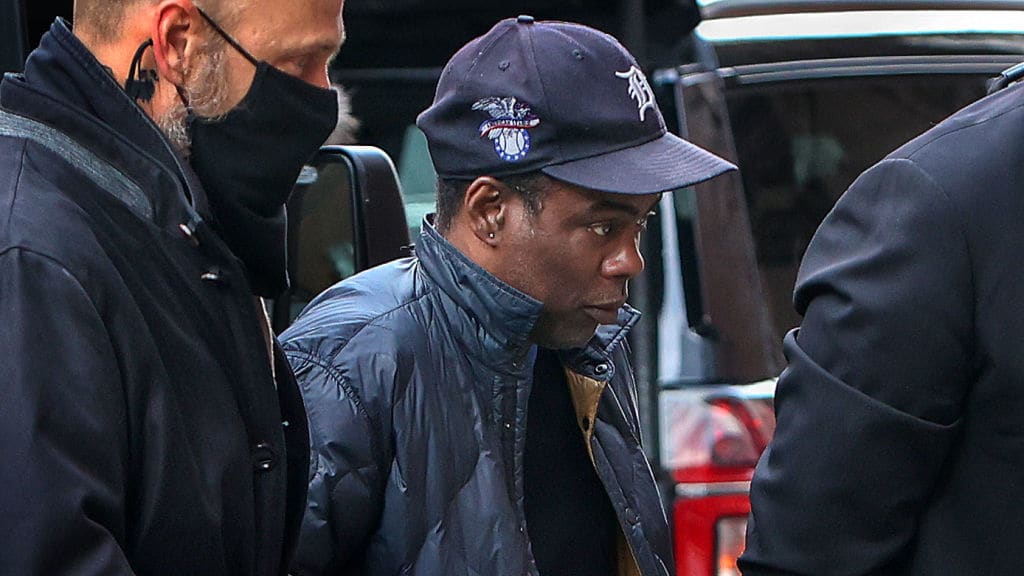 Chris Rock arrives at his show in Boston on Wednesday.