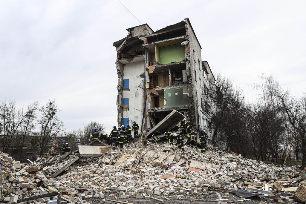 Damage to the Kyiv suburb of Borodyanka
