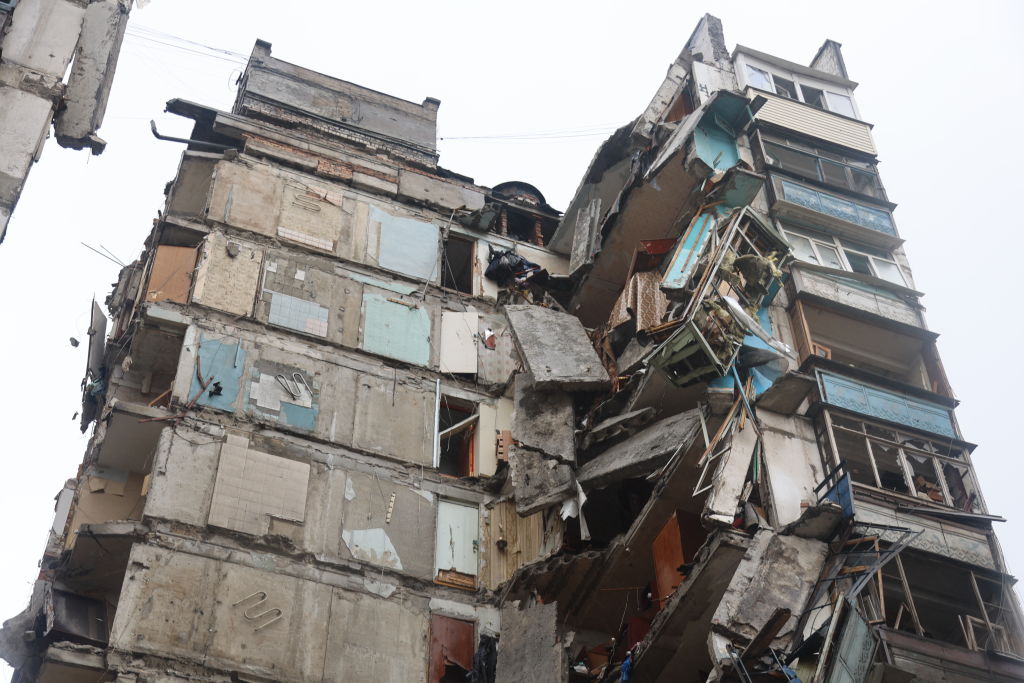 Damaged building in Mariupol.
