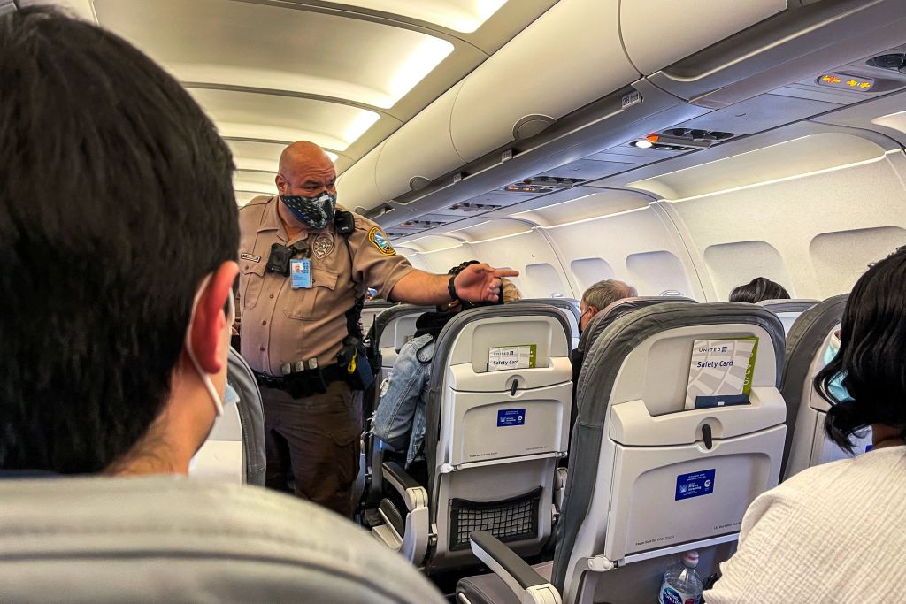 Police on airplane