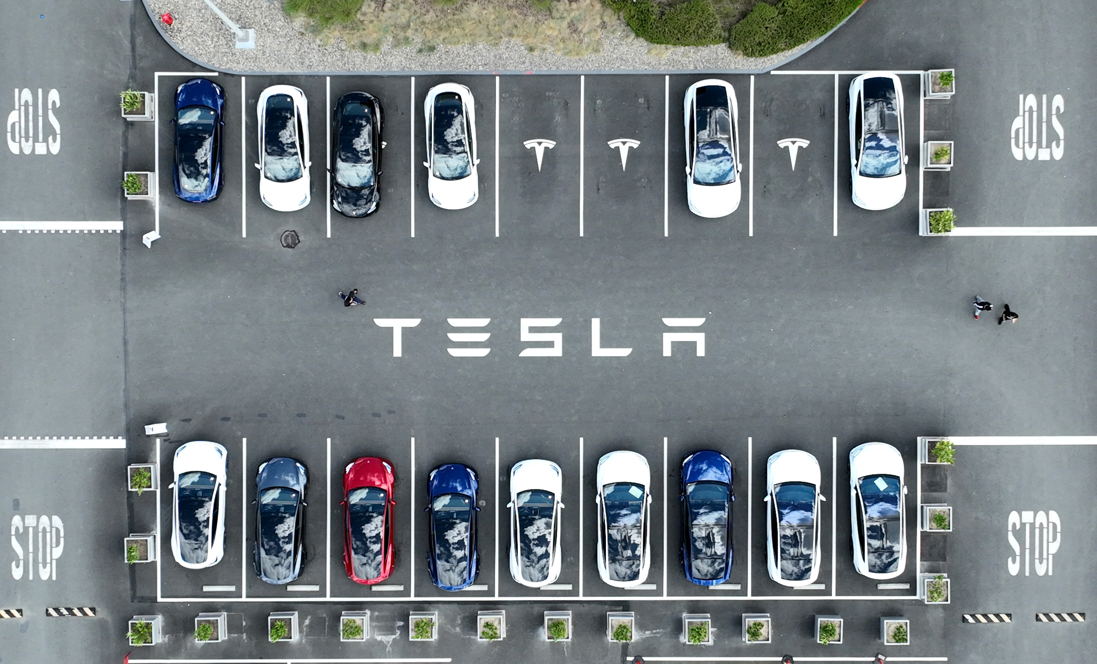A Tesla lot in Fremont, California
