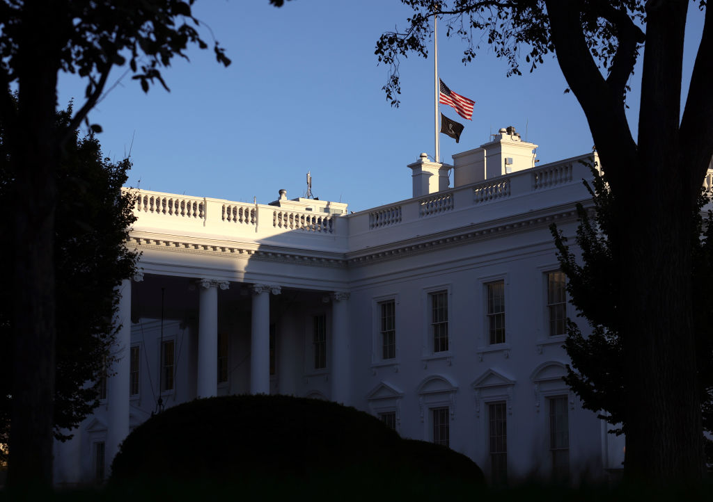 Flag at half-staff over White House.