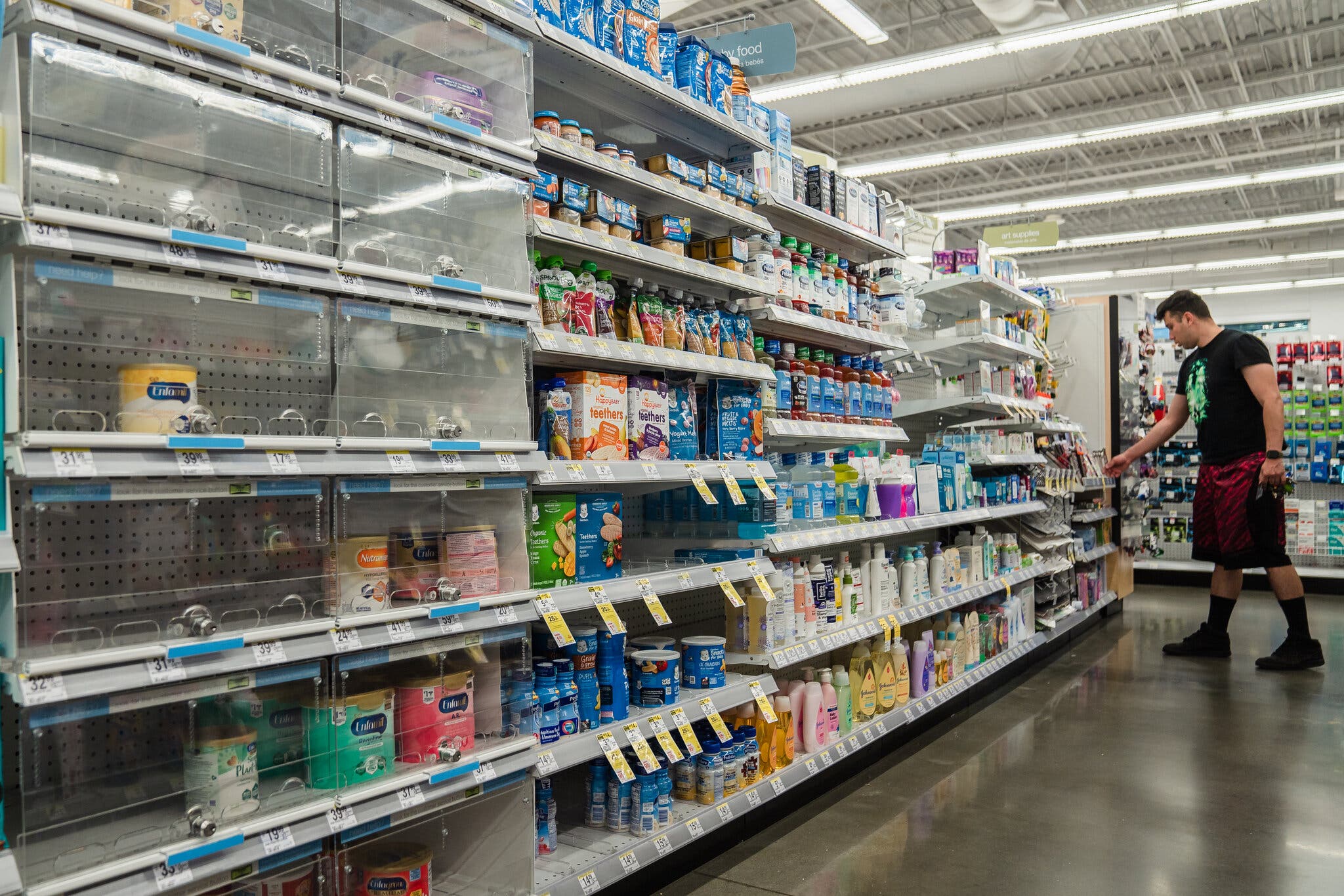 A nearly empty shelf of baby formula in San Diego last week. The nationwide shortage has been a challenge for parents and doctors.Credit...