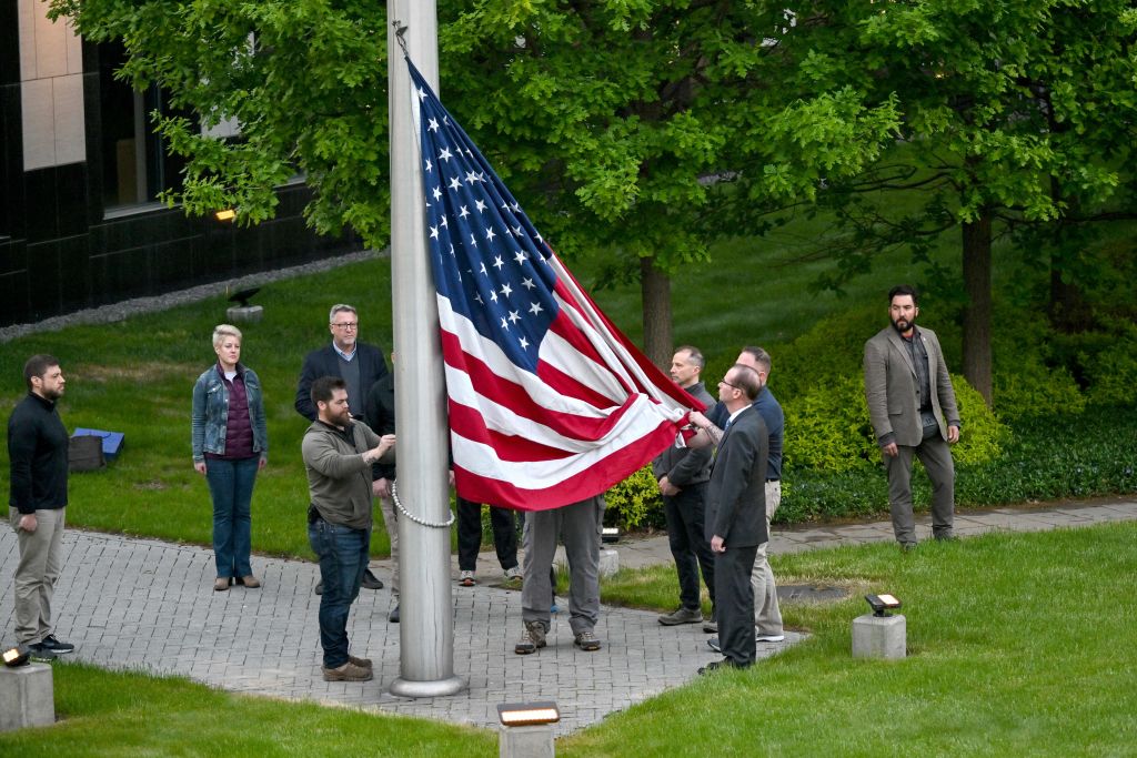 American flag raised over reopened U.S. embassy in Kyiv