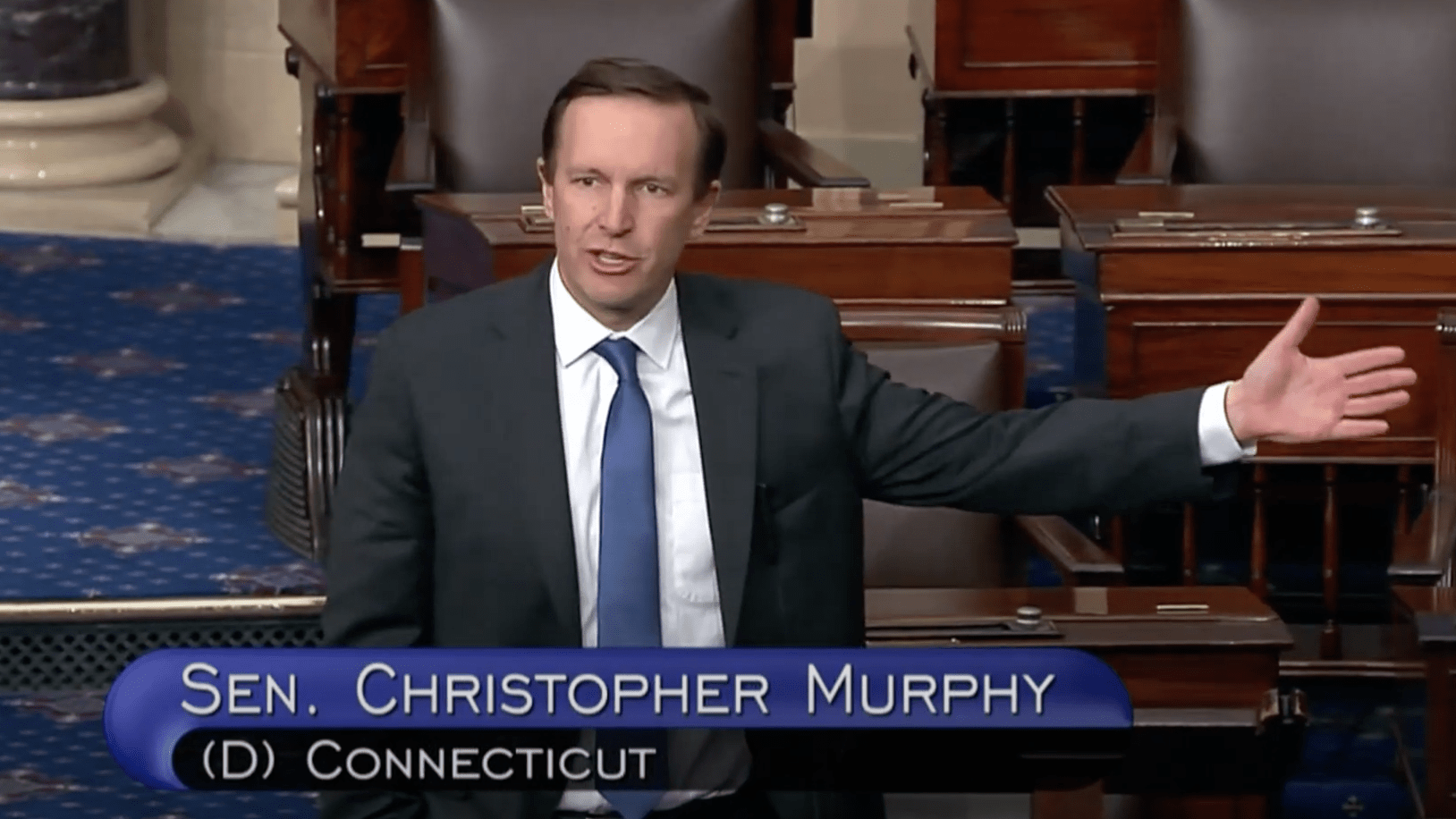 Sen. Chris Murphy on the Senate floor on Tuesday.