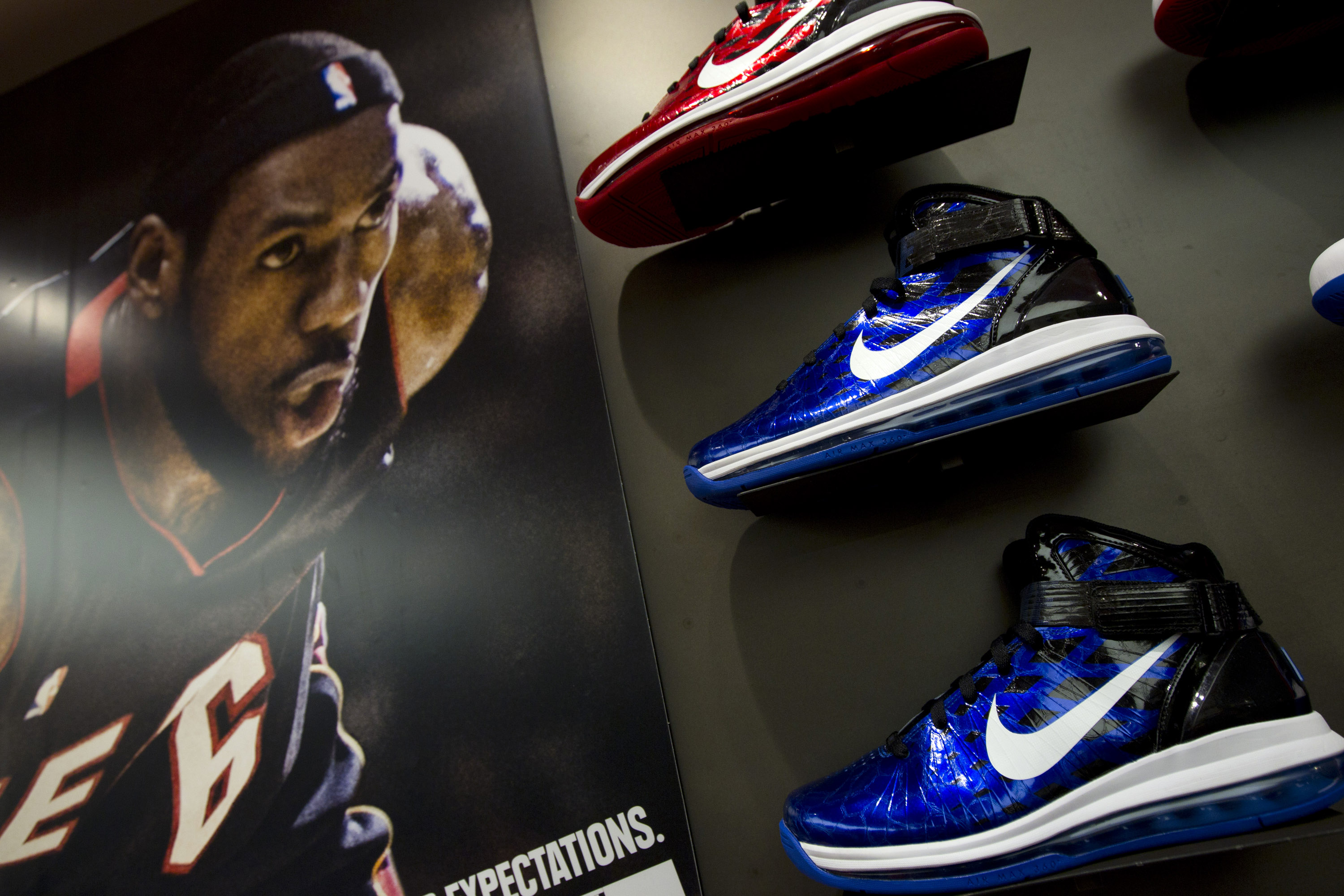 LeBron James&#039; Nike sneakers on display