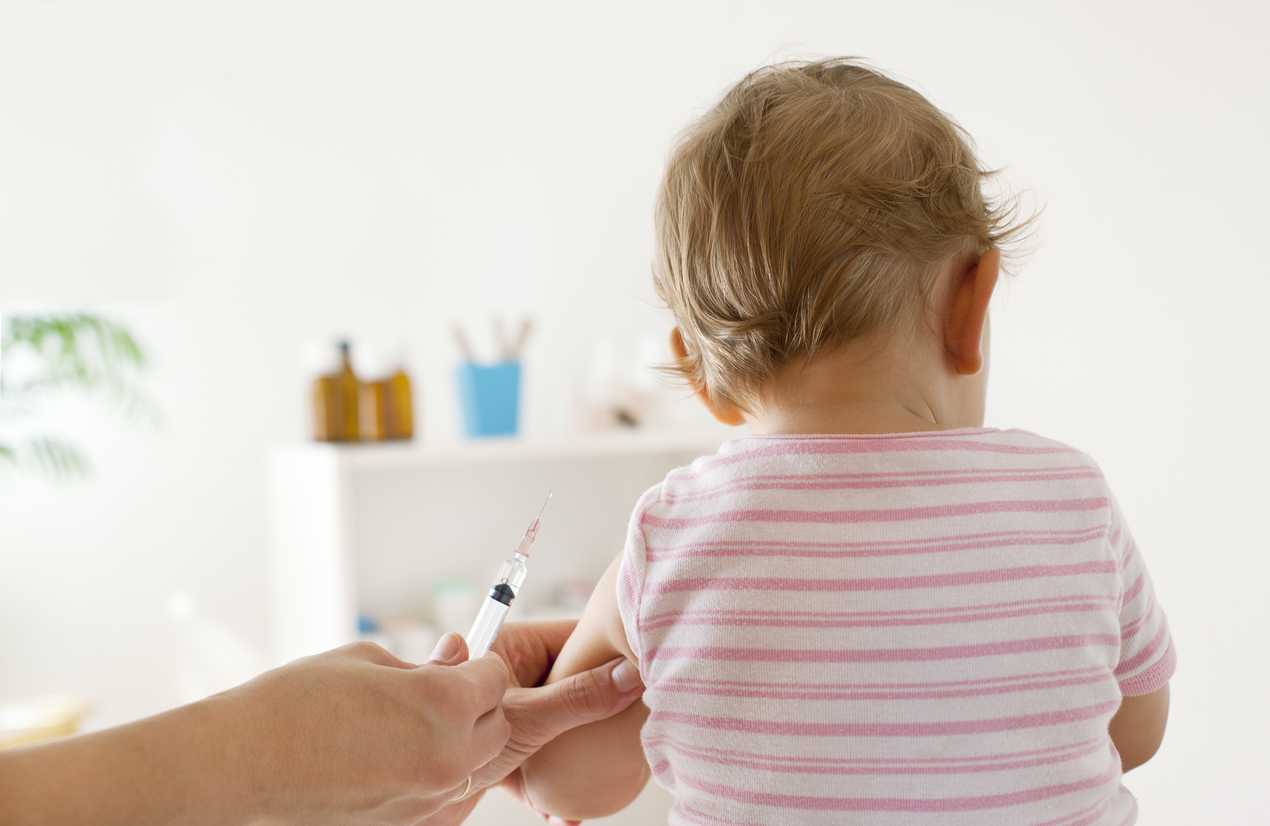Baby receiving vaccine