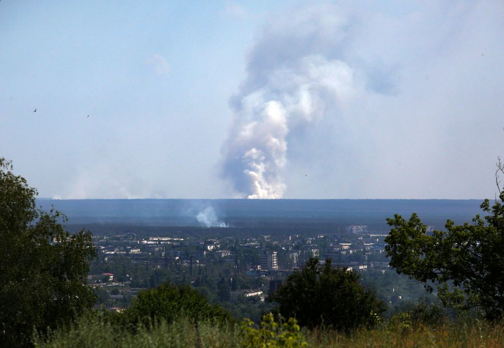 Smoke rising from Sievierodonetsk
