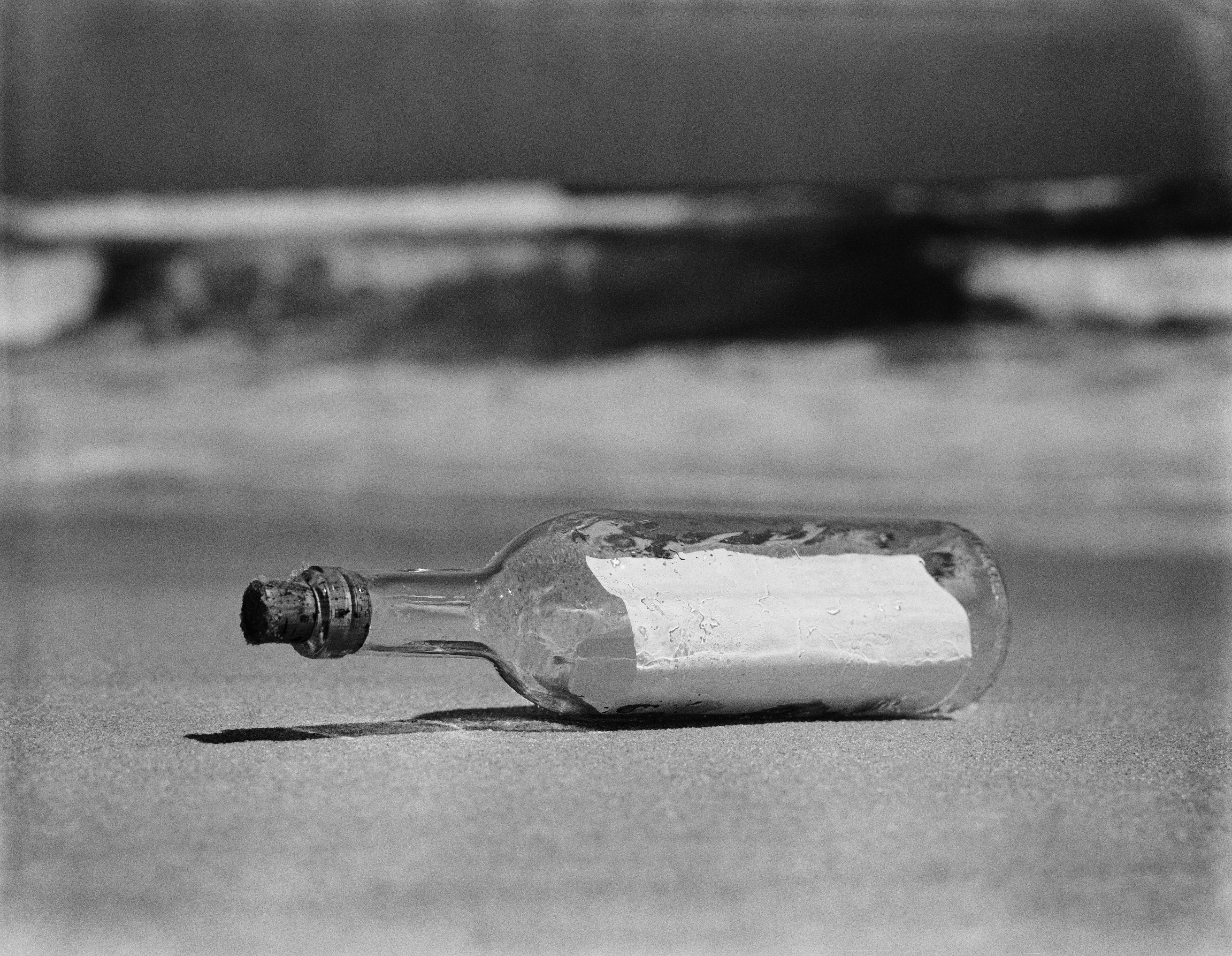 A message in a bottle.